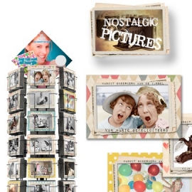 Nostalgic Pictures complete serie inclusief display in bruikleen, topkaart en backcards