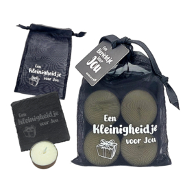 Onderzetter met 4 Geurtheelichtjes | Een Kleinigheidje voor Jou | 6 stuks