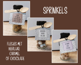 Hele serie flesje chocolade Sprinkels 12 verschillende