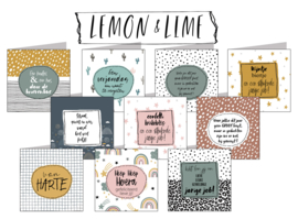 Lemon & Lime 15x15 cm complete serie inclusief display in bruikleen, topkaart en backcards