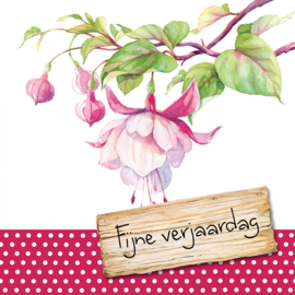 Bloemenkaartje Lovely Day | dubbel | 7x7 | 15 stuks | Vak 138