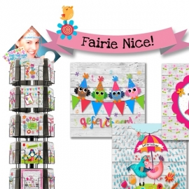 Fairie Nice 12x13,5 complete serie inclusief display in bruikleen, topkaart en backcards