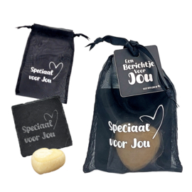 Amberblokje met onderzetter | Speciaal voor Jou | 6 stuks