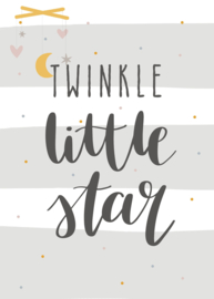 IE105 kaartje 7.5 x 10.5 cm Twinkle little star v.e 20 stuks