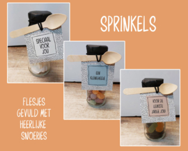 Hele serie flesje snoep Sprinkels 36 verschillende