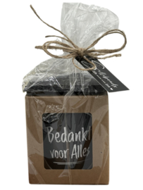 Onderzetter met Geurkaars | Bedankt voor Alles | 6 stuks