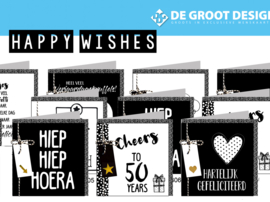 Happy Wishes - hele serie 15x15 cm incl. display, topkaart, backcards
