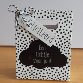 Kadotasje 101 Een lichtje voor jou - gefeliciteerd