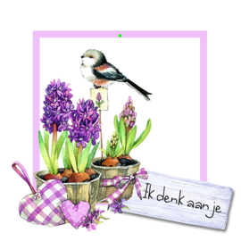 Bloemenkaartje Lovely Day | dubbel | 7x7 | 15 stuks | Vak 134