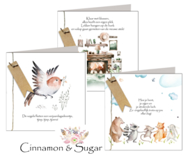 Cinnamon & Sugar 15x15 cm complete serie inclusief display in bruikleen, topkaart en backcards