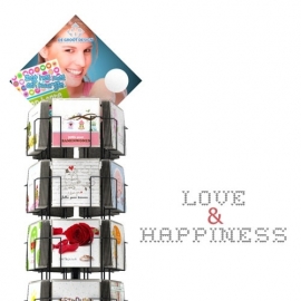 Love and Happiness 15x15 cm complete serie inclusief display in bruikleen, topkaart en backcards