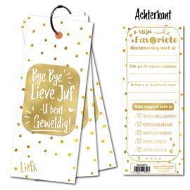 Invulkaarten | Bye Bye Lieve Juf | 6 stuks à 15 kaarten