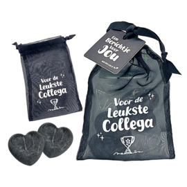 Organza zakje met 2 Amberblokjes | Voor de leukste Collega | 6 stuks