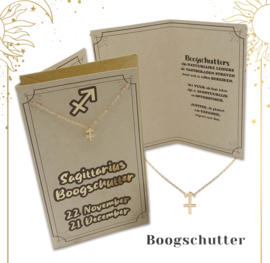 Horoscoopkaart met ketting | Boogschutter | 6 stuks