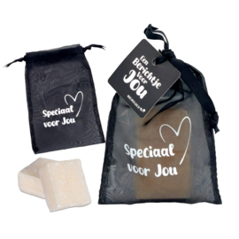 Organza zakje met 2 Amberblokjes | Speciaal voor Jou | 6 stuks