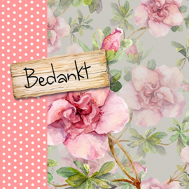 Bloemenkaartje Lovely Day | dubbel | 7x7 | 15 stuks | Vak 113