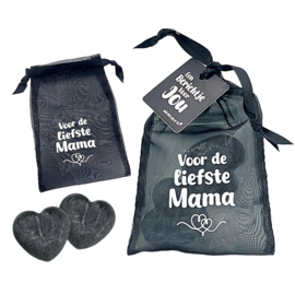 Organza zakje met 2 Amberblokjes | Voor de liefste Mama | 6 stuks