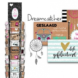 Dreamcatcher 10x15cm complete serie inclusief display in bruikleen, topkaart en backcards