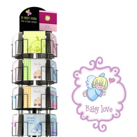 Baby Love complete serie inclusief display in bruikleen, topkaart en backcards