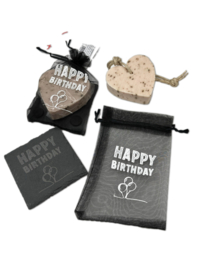 Zeephartje met onderzetter | Happy Birthday | 6 stuks