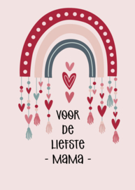 BM101 kaartje 7.5 x 10.5 cm Voor de liefste mama v.e 20 stuks