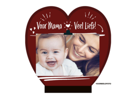 Fotolijstje hartvorm | Voor Mama Veel liefs! | 8 x 3 stuks