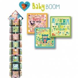 Baby Boom 15x15 cm complete serie inclusief display in bruikleen, topkaart en backcards