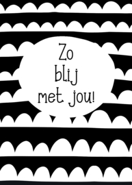 F146 kaartje 7.5 x 10.5 cm  Zo blij met jou! v.e 20 stuks