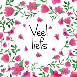 Bloemenkaartje Lovely Day | dubbel | 7x7 | 15 stuks | Vak 135