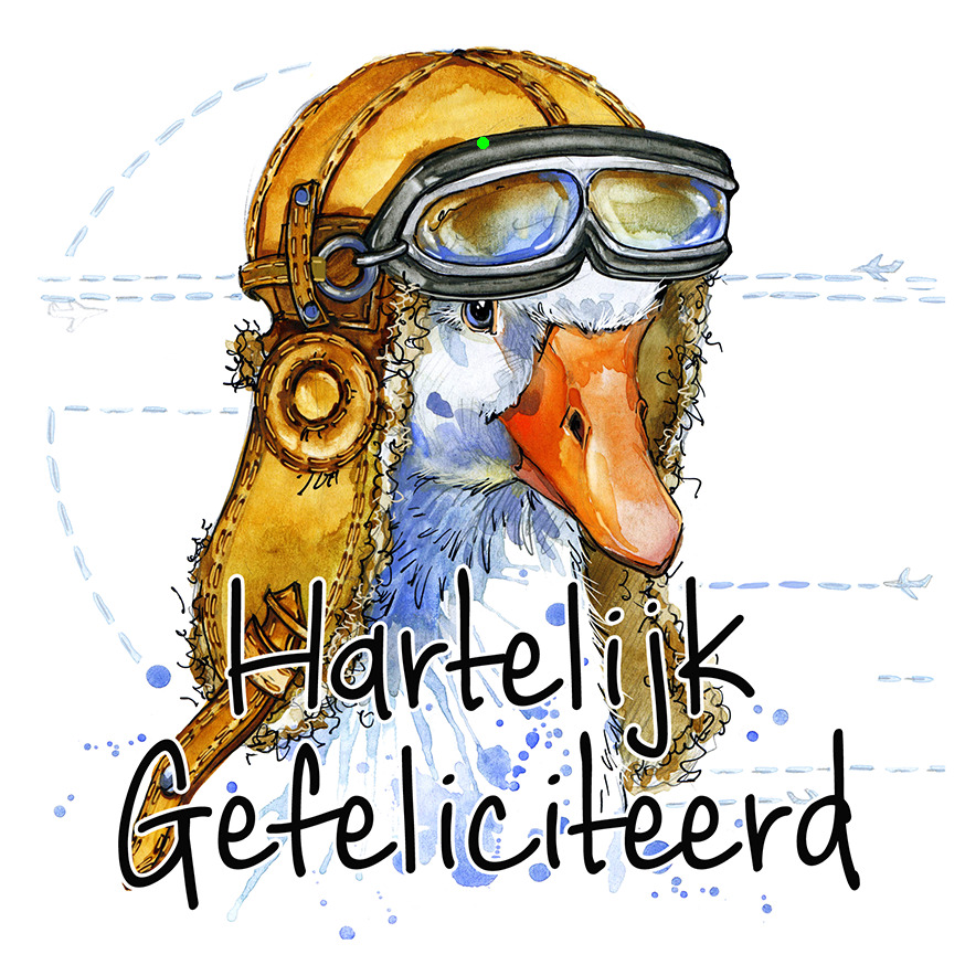 Bloemenkaartje House of Humor 7x7 dubbel vak 109