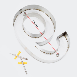 RVS 3D  huisnummer 9 - 20cm / Arial