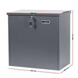 Pakket box grijs  - 508 x 315 x 500mm / Pakketbrievenbus wand thuis