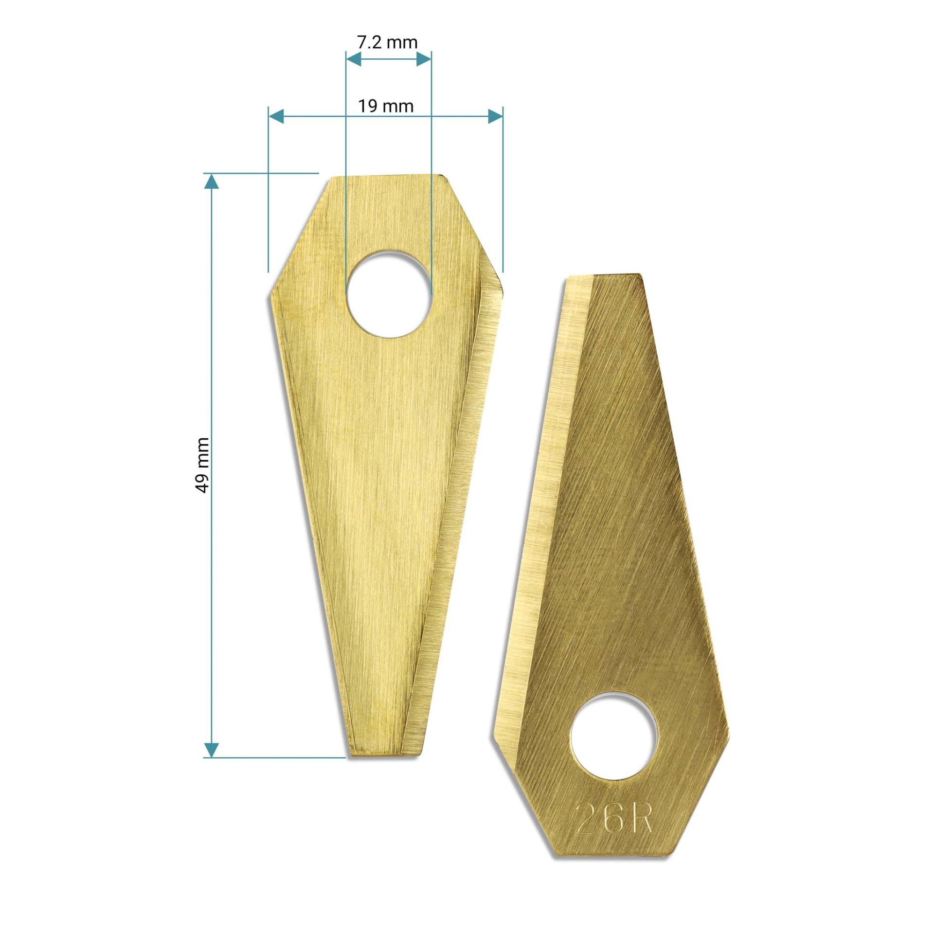 30x messen voor Bosch Indego robotmaaier - 49 x 19 mm