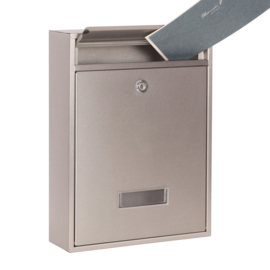 Design brievenbus grijs - afsluitbaar /  26 x 8,5 x 35 cm