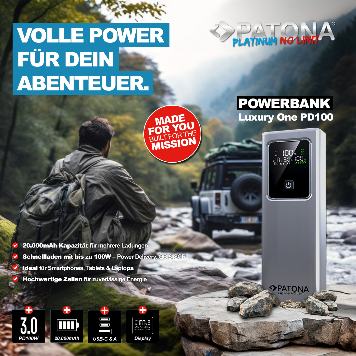 PATONA Platinum Powerbank Luxury One PD100 - 20.000mAh | 100W