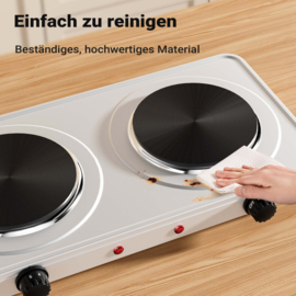 Dubbele elektrische kookplaat kookstel camping / caravan - 2000w