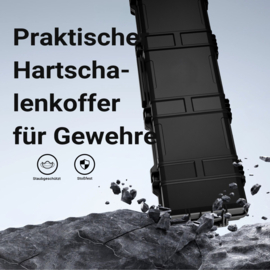 Wapenkoffer | geweerkoffer - 137,8 x 38,3 x 17,5 cm | schuimvulling | wielen