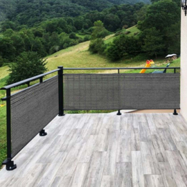 Balkonscherm | Privacy doek - antraciet - 150g/m² | hoogte 1 meter