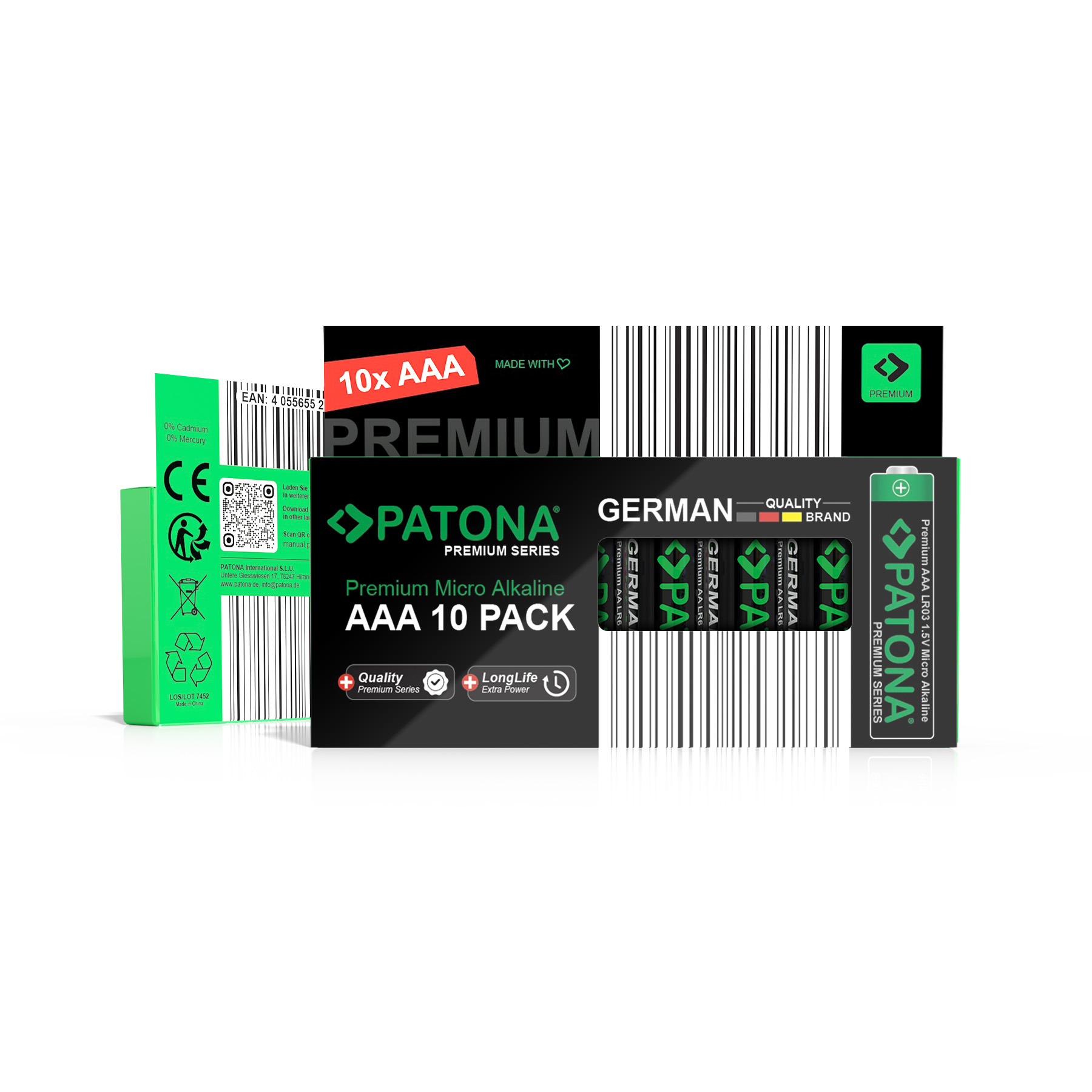 10x Premium Patona batterij AAA - micro LR03 | alkaline
