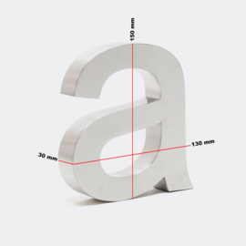 RVS 3D  huisletter a - 15cm / Arial