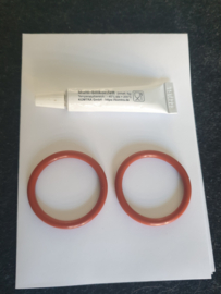 2x O-ring voor zuiger zetgroep DeLonghi + siliconenvet 6 gram