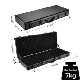Wapenkoffer pistoolkoffer zwart | noppenfolie | 4 sloten - 84 x 34,5 x 11,7 cm