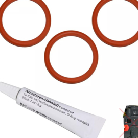 3x O-ring voor zuiger zetgroep DeLonghi + siliconenvet 6 gram