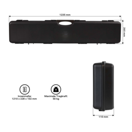 Wapenkoffer | geweerkoffer - 123,5 x 26,5 x 11 cm - hardcase | schuimvulling