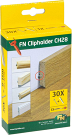 Cliphouder voor bevestiging plinten - 30 stuks | incl. pluggen / bit T20