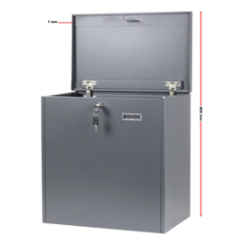 Pakket box grijs  - 508 x 315 x 500mm / Pakketbrievenbus wand thuis