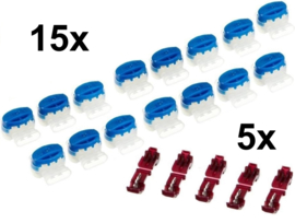 reparatieset Gardena 15x  Scotchlok™  314 kabelverbinders & 5x Scotchlok™ 951 origineel 3M™  voor perimeterdraad