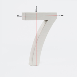 RVS 3D  huisnummer 7 - 20cm / Arial