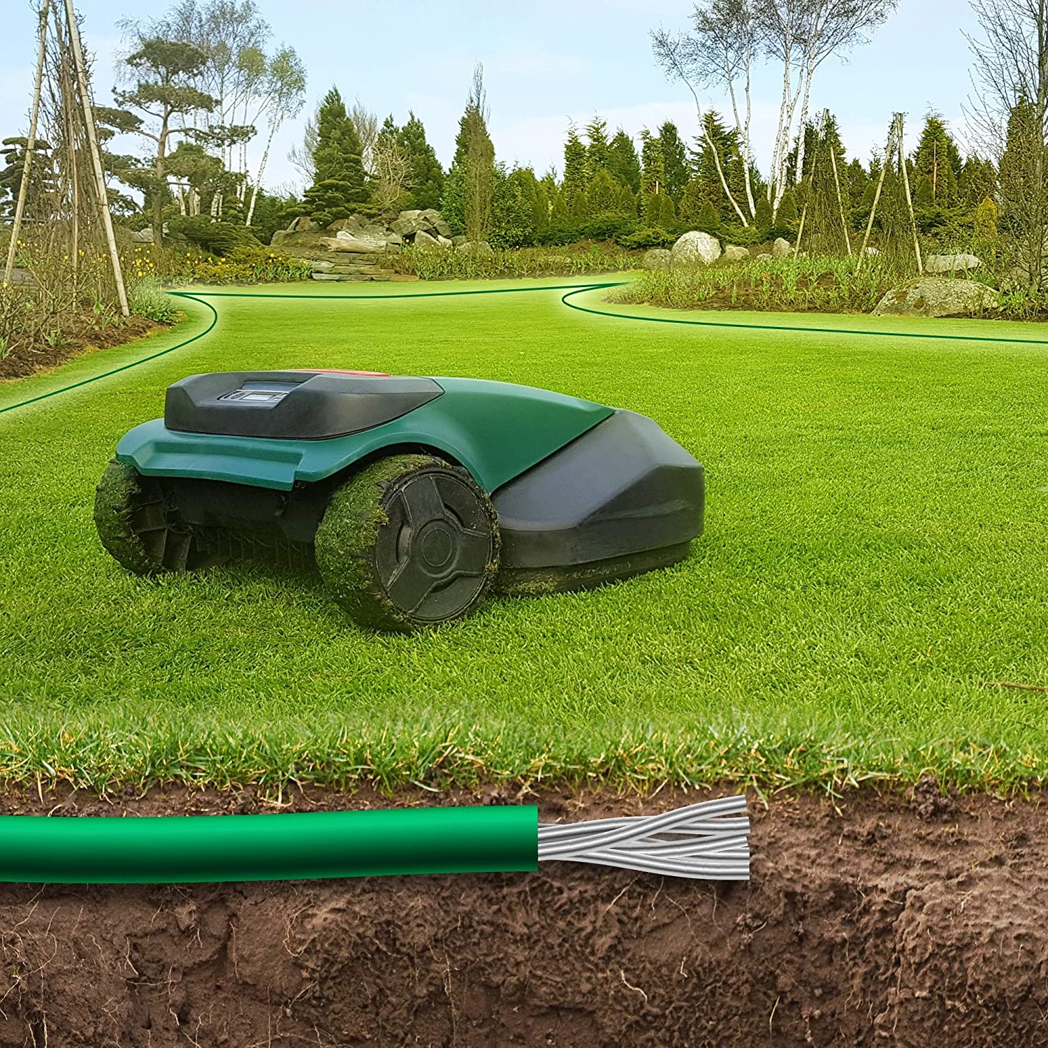 800 meter perimeterdraad / begrenzingsdraad  Gardena  3,4mm (extra sterk)