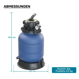 Zwembad zandfilter met 5 positie klep zonder pomp